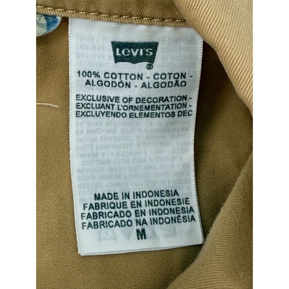 Levi's Womens Utility Jacket Medium Tan Safari Military Field Cotton Drawstring - Picture 7 of 9